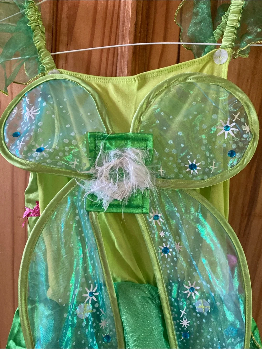 Girls Disney Tinkerbell green dress and wings dress costume size 8-10 - Picture 7 of 8
